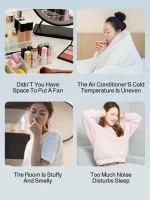 Portable Wall-Hanging Fan With Remote Control Rechargeable Usb Electric Folding Fan Nightlight Air Cooler Household Shaking - Image 3
