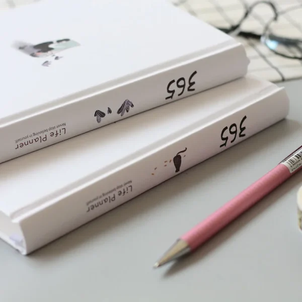 365 Planner Notebook Colorful Inner Page Illustration Daily Yearly Plan Diary Book Record Life Agenda Journal Notepads - Image 2