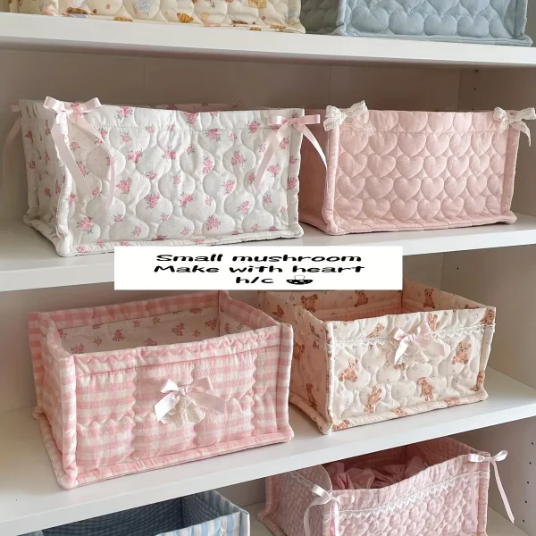 Floral Heart Storage Basket, Decorative Rope Bin for Books, Toys & Clothes. - Image 2