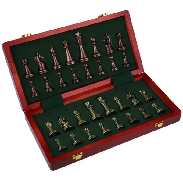 Medieval Chess Set with Chessboard Gold Silver Bronze Chess Pieces Magnetic Board Game for Paren-child Interaction - Image 5