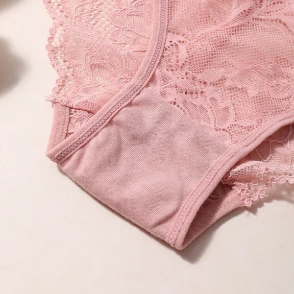 4PCS/Set Sexy Semi-sheer Floral Lace Panty - Hollow Out Waistband with "LOVE SECRET" Print Low-Rise Briefs Underwear Lingerie - Image 3