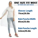 5 10 20 Pack Rain Ponchos Emergency Ponchos Bulk Unisex Waterproof Raincoat for Adults with Drawstring Hood - Image 2