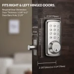 ZOMOSS Smart Keypad Door Lock,Digital Code Keyless Entry With Anti-Peeking Password, Auto Lock, And Easy Installation - Image 4