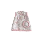 Girls' Retro New Year's Clothing with Accessories, Winter Baby Chinese Style Cotton Vest Skirt, Children's Tassel Dress - Image 4