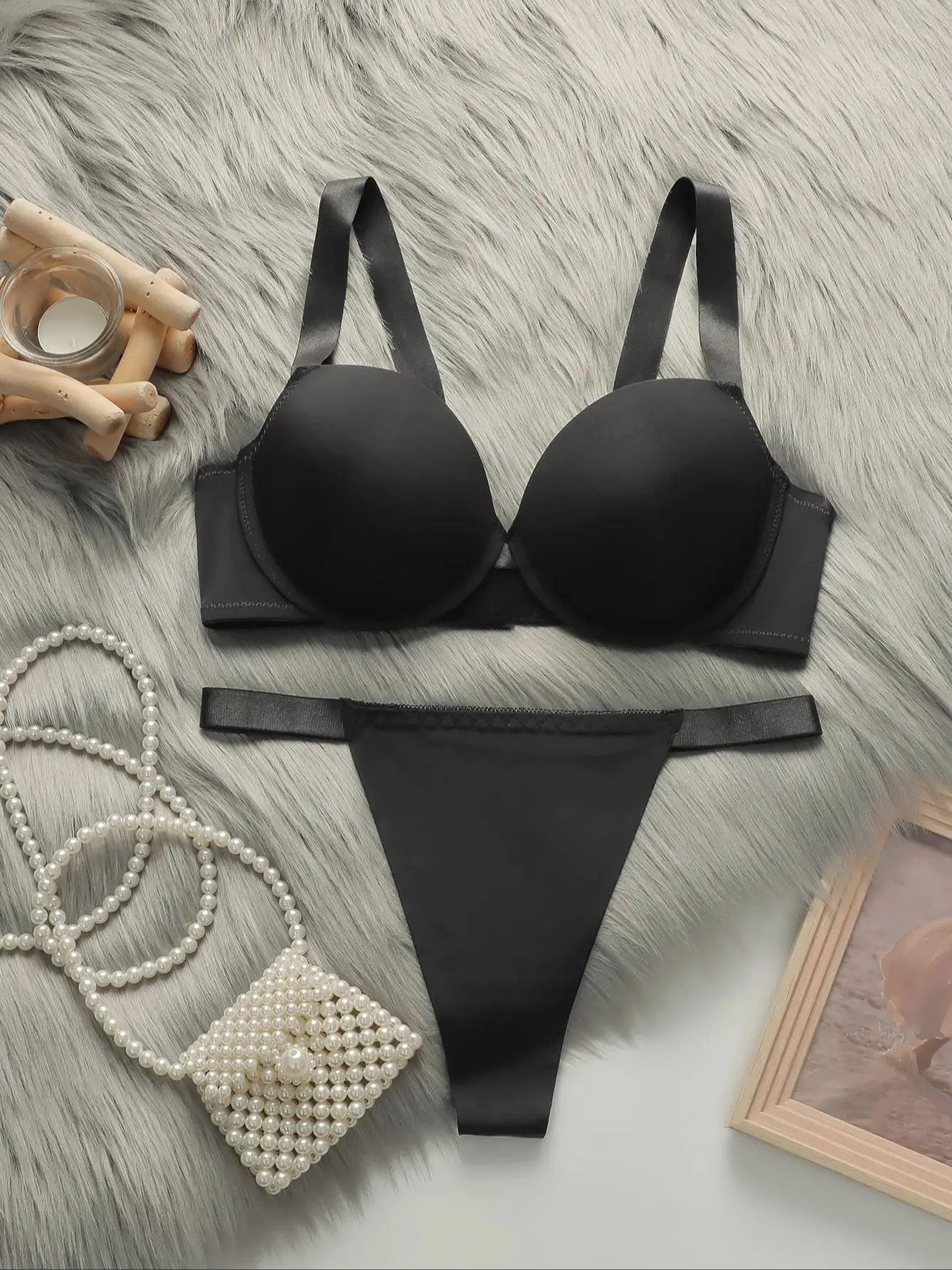 kf-S5ad5996e851e48d9af7527c325a2c2a8Z Viomisha Women Sexy Lingerie Set Ladies Soild Color Brassiere Push Up Bra 3/4 Cup Comfortable Intimates Underwear Panty Set S-L - Image 1