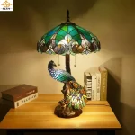 European Retro Tiffany Table Led Lamp Creative Stained Glass Decor Home Living Room Bedroom European Pastoral Style Desk Lights