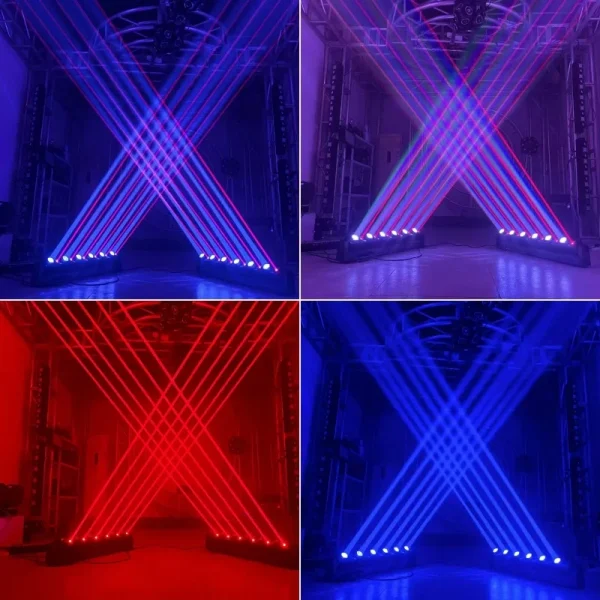 100W LED RGBW Beam Moving Head Laser Light Bar Stage Effect Lighting with Red Laser and DMX Control for Disco Party Clubs - Image 4