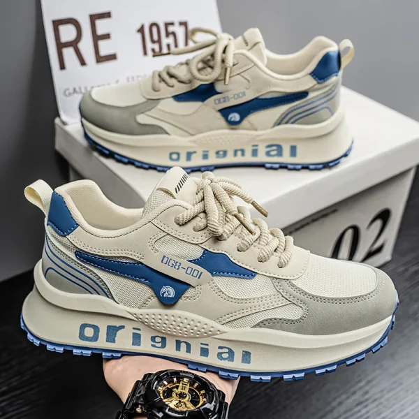 2025 spring men's new outdoor mesh sports shoes breathable comfortable soft sole casual shoes For Men - Image 2