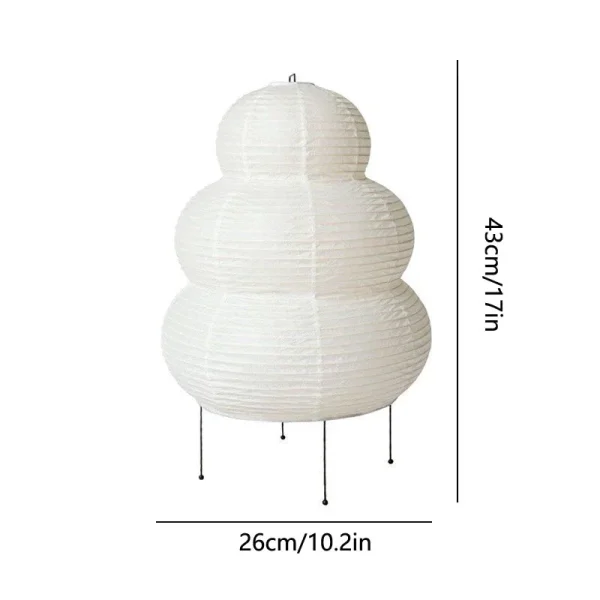 Japanese Design Akari Noguchi Yong Table Lamp White Rice Paper Decorative Desk Lights for Bedroom Living/Dining Room Study Loft - Image 5