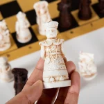 Super-large, deliberately aged three-dimensional character design with heavy chess pieces, a 43cm/ 16.9-inch chess board game - Image 2