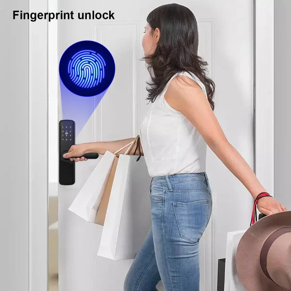 TUYA Fingerprint Door Lock WIFI Keyless Smart Electronic Lock NFC Keypad APP Password KEY Reversible Handle For Home office - Image 4