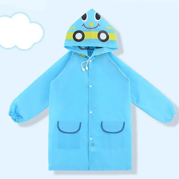 1pc-Cute Kids Raincoat Waterproof Children Duck Frog Rain Poncho Rain Coat Jacket with Backpack Position Student Rainwear - Image 2