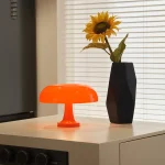 Mushroom table Lamp minimalist modern bedroom bedside lamp Danish designer orange decorative table lamp - Image 5