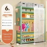 Storage Organizer Closet Open Bedroom Clothes Partitions Cupboard Fabric Space Saving Wardrobe Metal Guarda Roupa Home Furniture - Image 2