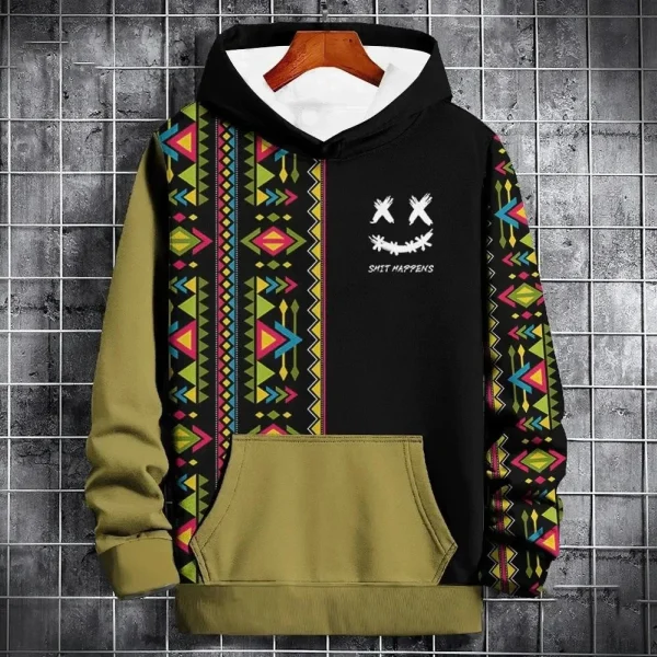 New Hoodie For Men Print Sweatshirt Street Hoody Pullover Oversized Tops - Image 3