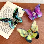 High-end simulated butterfly hair clip, temperament, beautiful headwear, hairpin, back of the head, hair, shark clip hairdress - Image 2