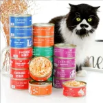 200g Canned cat white meat snack can cat snacks cat staple food young cat fat tuna cod salmon chicken cat food pet supplies