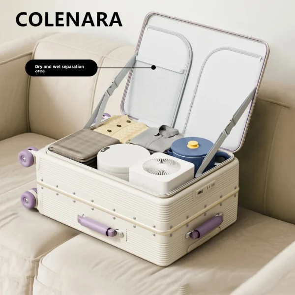 COLENARA Carry-on Travel Luggage ABS+PC Boarding Case 20"24"26"28 Inch Large Capacity Trolley Case Women's Cabin Suitcase - Image 2