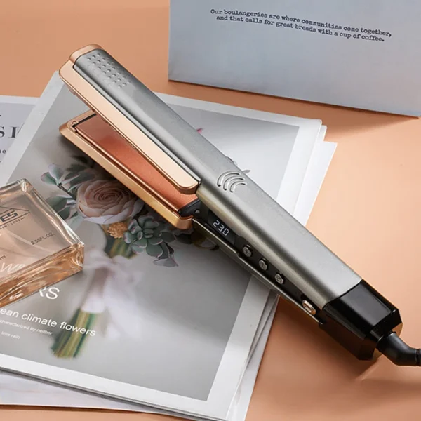 Profesional Styling Custom 2 in 1 Hair Straightener LCD Display Wide Plate for Hair Salon Curling - Image 5