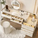 Modern Storage Vanity Dressing Table Living Rooms Beige Organizer Makeup Dresser Luxury Space Saving Coiffeuse Chambre Bedroom Furniture - Image 3