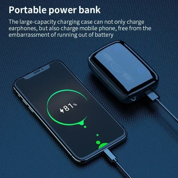 New M19 TWS Wireless Bluetooth Earphones 9D High Fidelity Low Latency Wireless Earphones Touchable Waterproof Earphones - Image 2