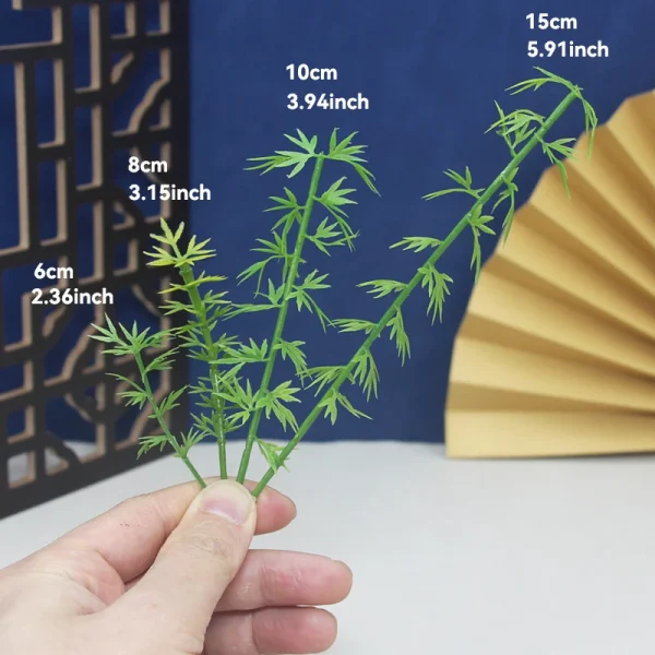 15cm 30pcs Mini Artificial Lucky Bamboo Landscaping Model Miniature PVC Plants Tree Sandbox Bonsai Fairy Garden Decoration Ornaments - Image 3