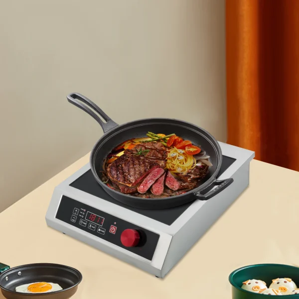 Y14 3500W Stainless Steel Induction Cooktop,110V Black Electric Induction Burner Tabletop 43*35*9cm for Commercial Places - Image 3
