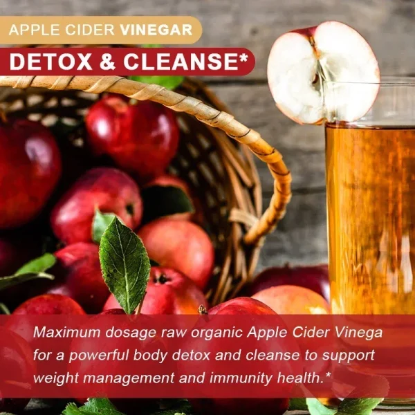 Apple Cider Vinegar Capsules 450mg - Digestive Health Support Relieves Bloating and Constipation Burns Fat and Controls Weight - Image 3