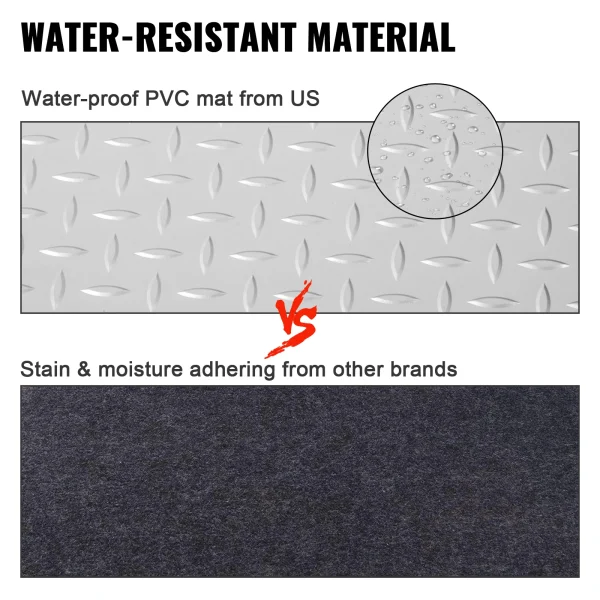 SucceBuy Garage Floor Mat 157.48 x 59.05 inch PVC Garage Flooring Roll Non-slip Diamond Texture 64.58 sq.ft Covering Space - Image 3