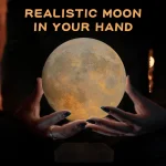 Levitating Moon Magnetic Floating Night Light, 3 Colors Temperature, Creative Table 3D LED Lamp with Wooden Base for Gift Office - Image 4