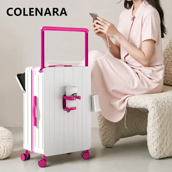 COLENARA High Quality Suitcase USB Charging Multifunctional Trolley Case 20"22"24"26 Inch ABS+PC Boarding Case Rolling Luggage - Image 3