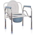 Portable Steel Hydraulic Toilet Commode Chair Medical Shower Chair Bath Seat Heavy-duty Steel Commode Toilet Chair