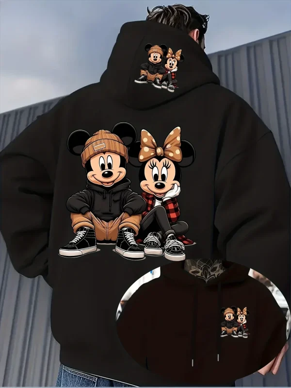 Funny on Unisex Hooded Shirt Women's Men's Mickey & Minnie Mouse Hooded Sweatshirt Hot Sales Character Print Couples Outerwear - Image 3