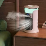 Desktop Mini Air Conditioner Portable USB Air Cooler Fan For Home Room Camping Humidifier Cooling Fans 7 Color Night Lamp 선풍기 - Image 2