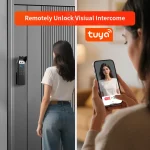 Waterproof Intercom Face Recognition Tuya Wifi Fingerprint Code RFID Card Smart Lock with Doorbell/rechargable li-battery/keypad - Image 4