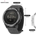 NORTH EDGE ALPS Men's Digital Carbon fiber Watch Shock Militray Sports Super Light Outdoor Compass Waterproof 50M Wristwatches - Image 3