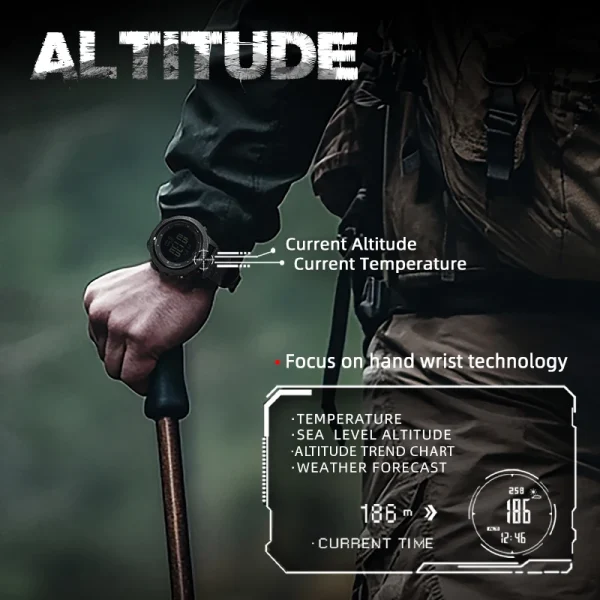 NORTH EDGE APACHE-46 Men Digital Watch Outdoor Sports Running Swimming Outdoor Sport Watches Altimeter Barometer Compass WR50M - Image 4