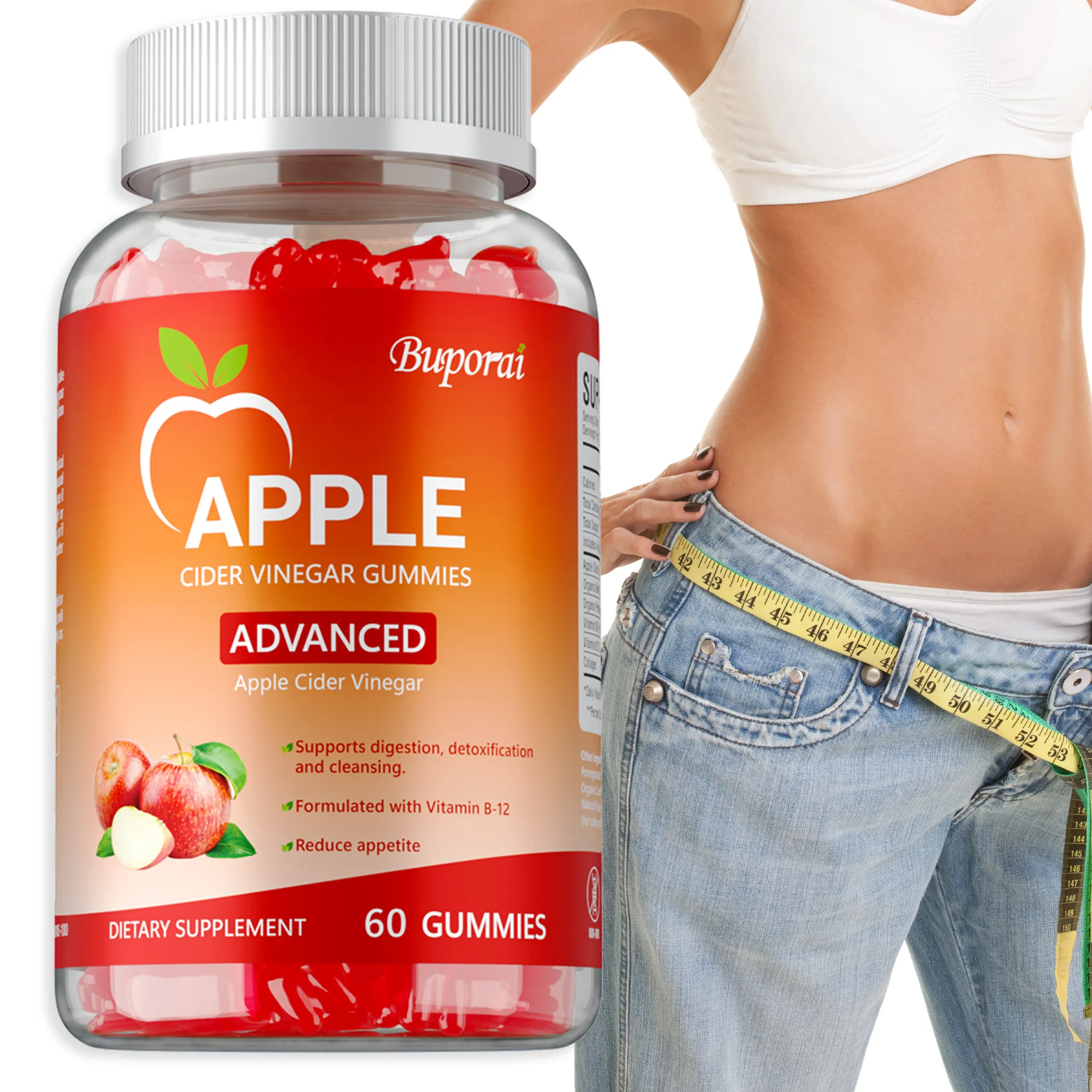 kf-S75ffa26c750d4959a13d29069f27d333k Apple Cider Vinegar Gummies - Weight Management, Stay in Shape, Metabolism, Boost Energy, Flat Belly, Support Intestinal Health - Image 1
