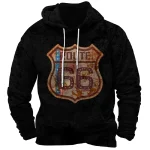 Vintage Pullovers Hoodie Route 66 3d Print Hoodies Men Fashion Sweatshirts Sweats Men's Clothing Tracksuits