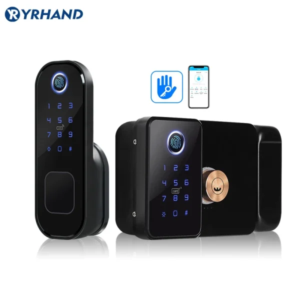 double Fingerprint Door Lock Waterproof Outdoor Gate Bluetooth TT Lock Wifi Passcode IC Card Keyless Enter Electronic Lock - Image 2