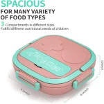 500ML Stainless Steel Bento Box Insulated Tiffin Box For Kids Toddler Girls Metal Portion Sections Leakproof Lunch Container Box - Image 3
