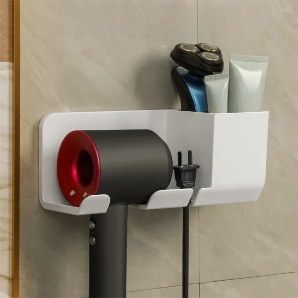 Hair Dryer Holder Wall Mounted, Universal Blow Dryer Holder Wall Mounted, and Hair Dryer Hanger with Plug and Cord Organizer - Image 5