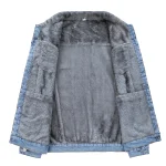 Winter Men's Fleece-Lined Denim Jacket Korean Fashion Windproof Warm Multi-Pocket Lapel Jacket Man High Street Vintage Jean Coat - Image 3