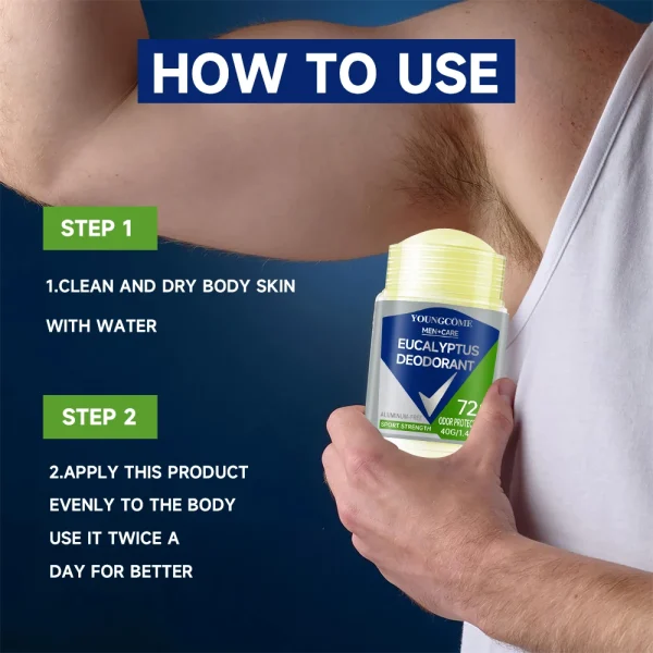 Deodorant for Men Roll-on Bottle Reduce Sweating Odor Remover Underarm Body Deodorant Stick Fast Dry Lasting Portable Refresh - Image 3