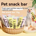 Cat snacks cat strips 15g/piece fresh tender chicken tuna cod wet food nutrition replenishment fattening cat food - Image 2