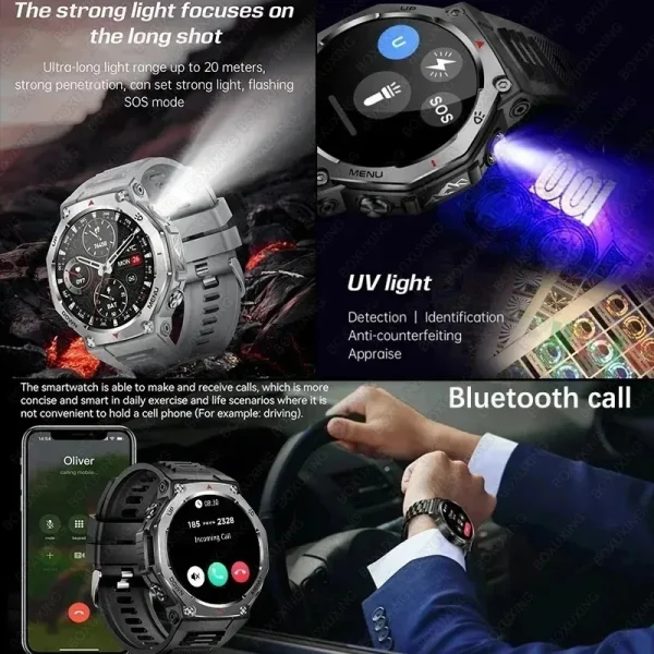 Xiaomi 2026 New Military Outdoor Sports Smart Watch Motion Track 5 ATM Waterproof Heart Rate HD Bluetooth Call Smart watch Men - Image 2