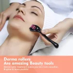 0.25-0.3mm Microneedle for Facial Body Hair Growth Derma Roller for Skin Beard 540 Needles Micro Face Roll Tool Gold Purple - Image 2