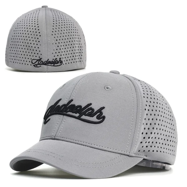 Mesh Short Brim Back Closed Baseball Cap Men Women Breathable Snapback Hats Fitted Dad Hat Adjustable Solid Trucker Style - Image 2