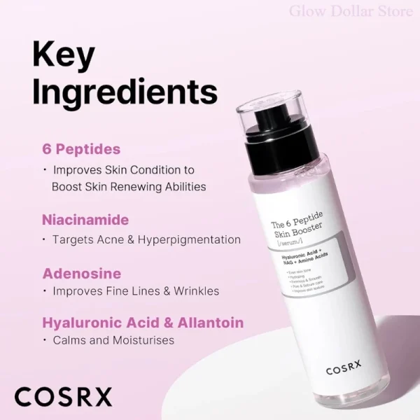COSRX 6X Peptide Booster Toner Serum, Niacinamide & Hyaluronic Acid Skin Renewal Boosting Facial Essence Korean Skincare Product - Image 3
