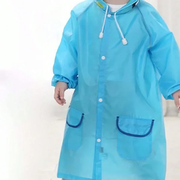1pc-Cute Kids Raincoat Waterproof Children Duck Frog Rain Poncho Rain Coat Jacket with Backpack Position Student Rainwear - Image 3